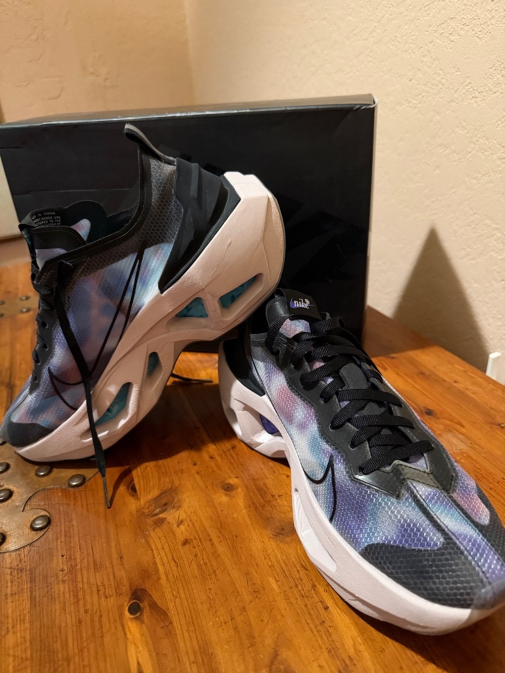 Nike ZoomX Vista Black with Purple & Teal Iridescent Running Shoes